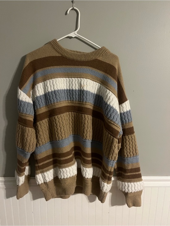 Elfric eden Other - Aelfric Eden Striped Cable Knit Crewneck - Brown Blue White